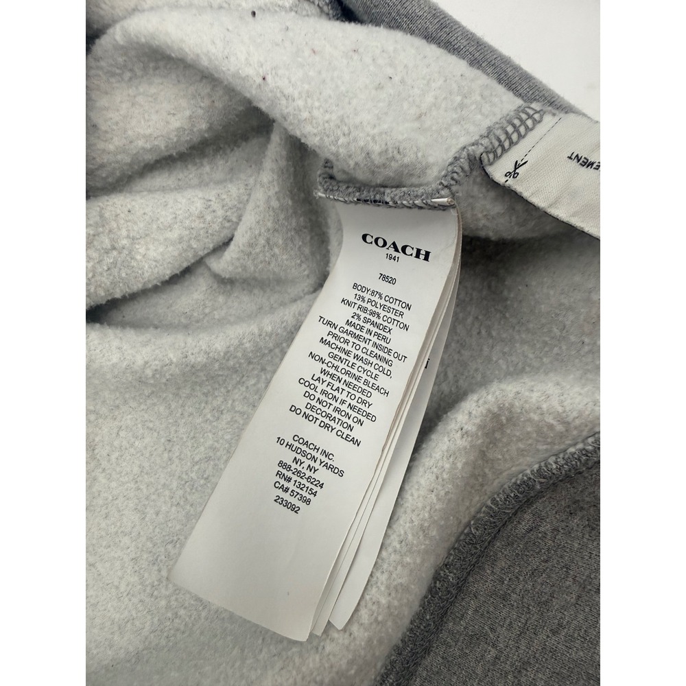 Coach 1941 Men's XL Dinosaur Graphic Hoodie Gray Fleece Sweatshirt Streetwear - Picture 6 of 6